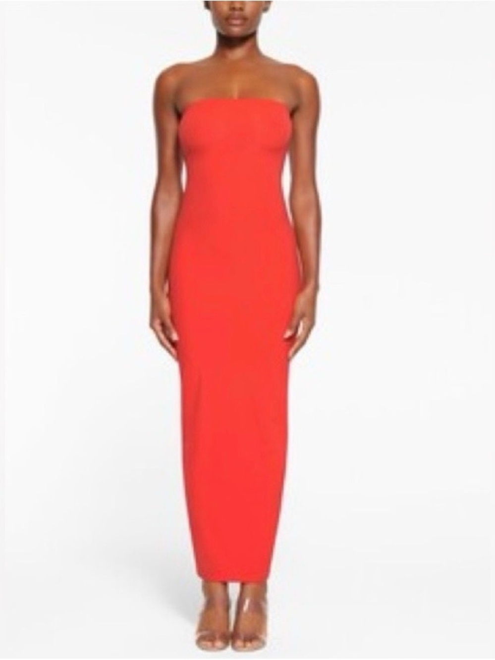 SKIMS Strapless Red Maxi Dress